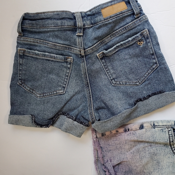 Justice Girls 10 -2 pairs- Demin Shorts Distressed Roll cuff and ombre cut off - Picture 4 of 7